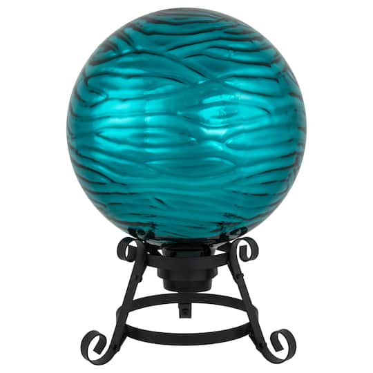10" Turquoise Wave Outdoor Garden Gazing Ball
